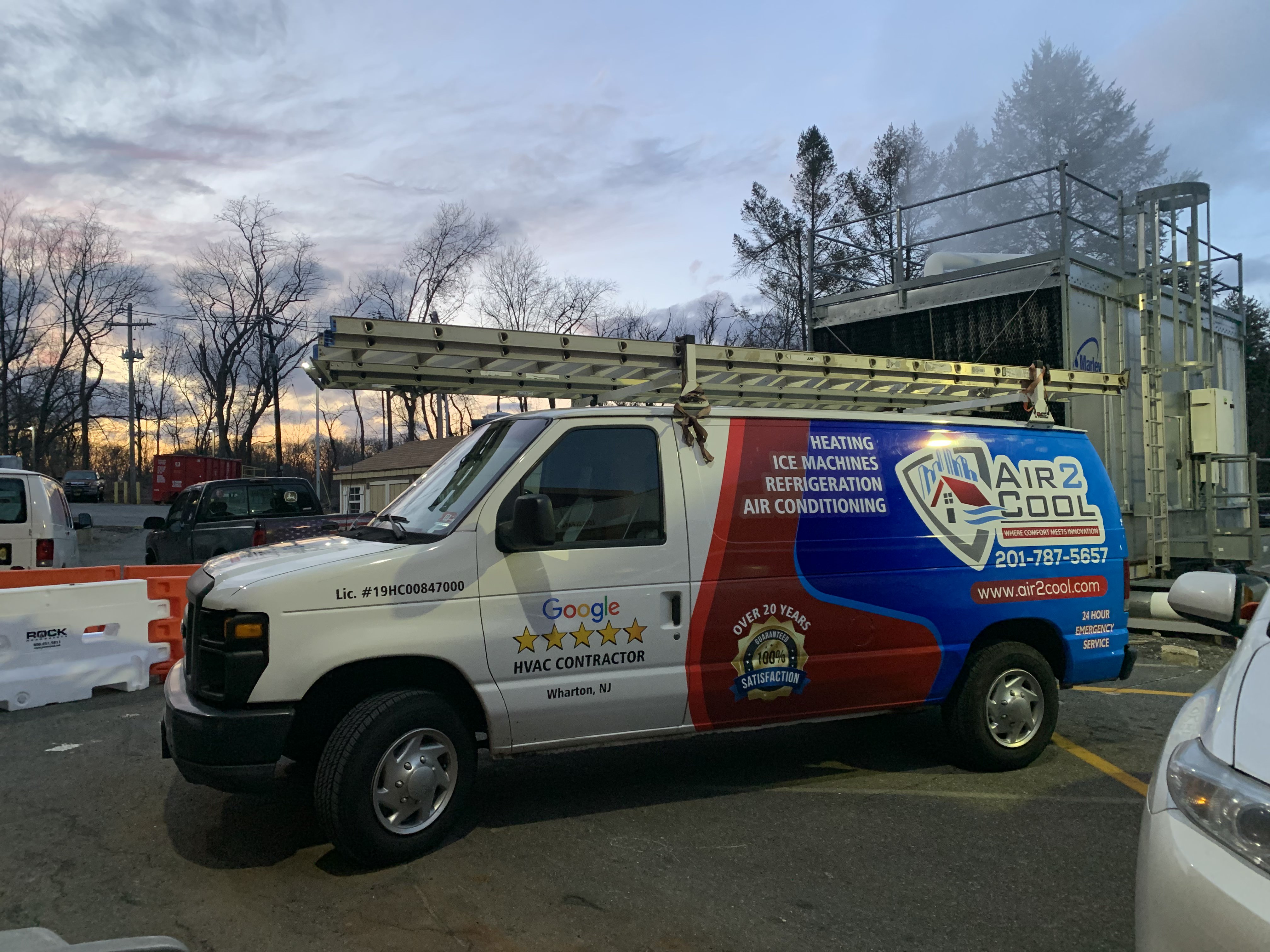 Air2Cool HVAC service truck - Google 5-star rated contractor serving North New Jersey